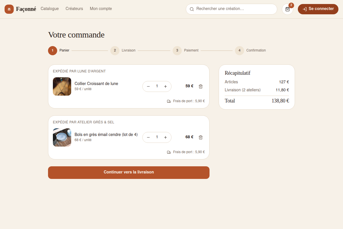 Panier multi-créateurs éclaté par atelier