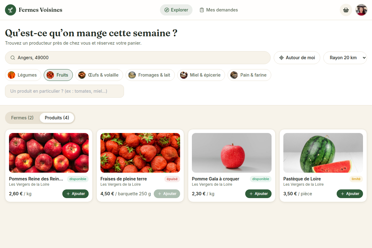 Produits de saison et leur disponibilité