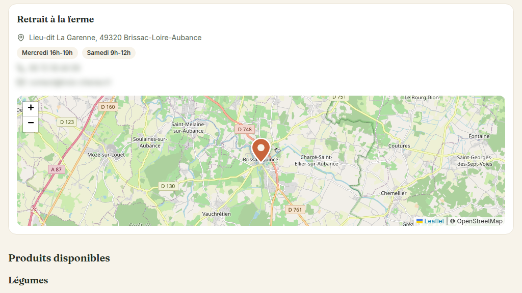 Recherche par adresse et catégorie