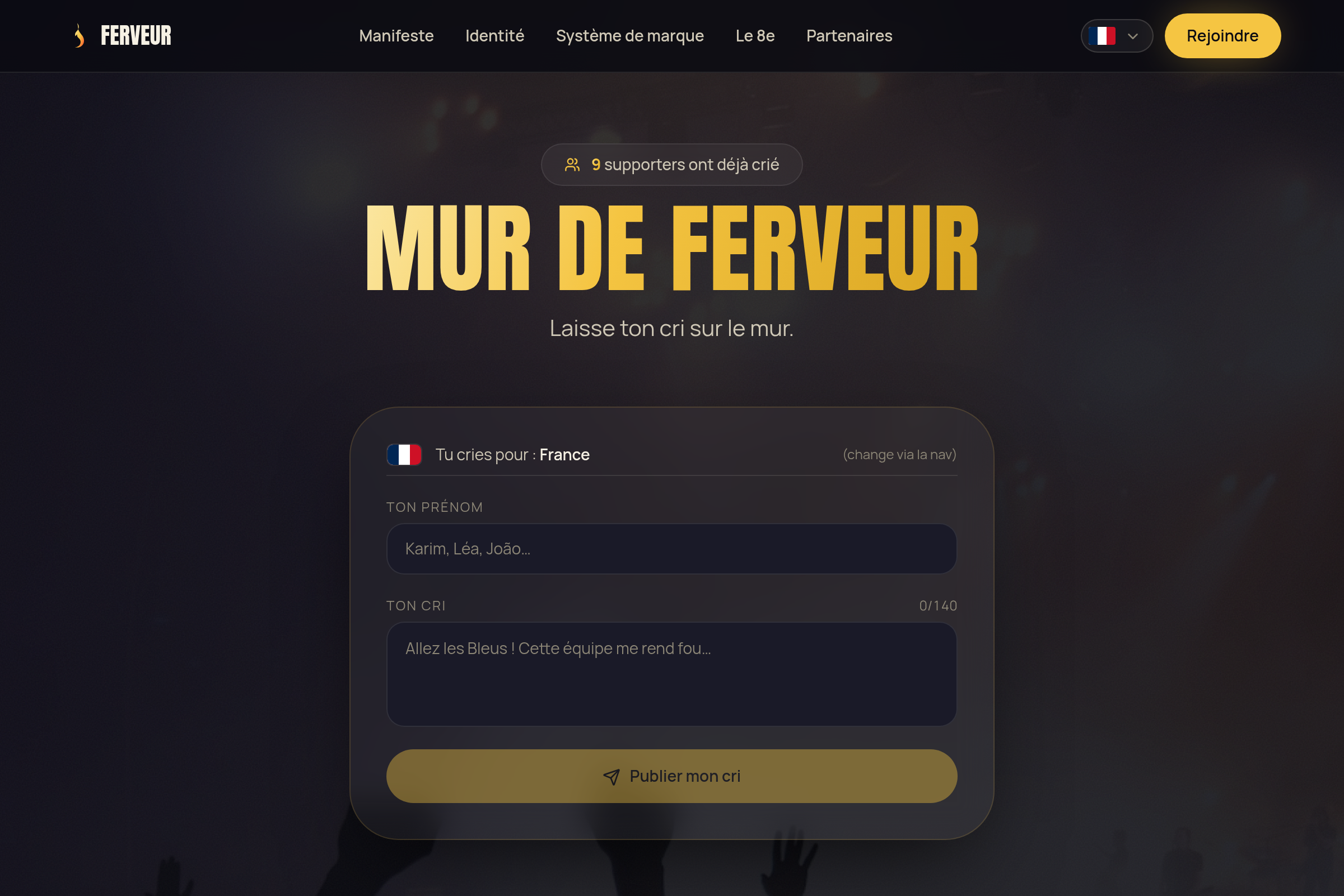 Mur de ferveur : les supporters laissent leur cri