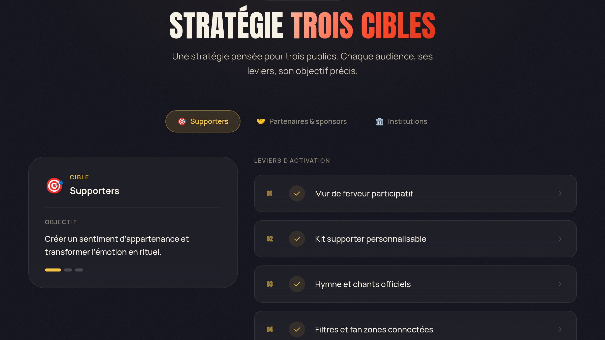 Un discours par cible