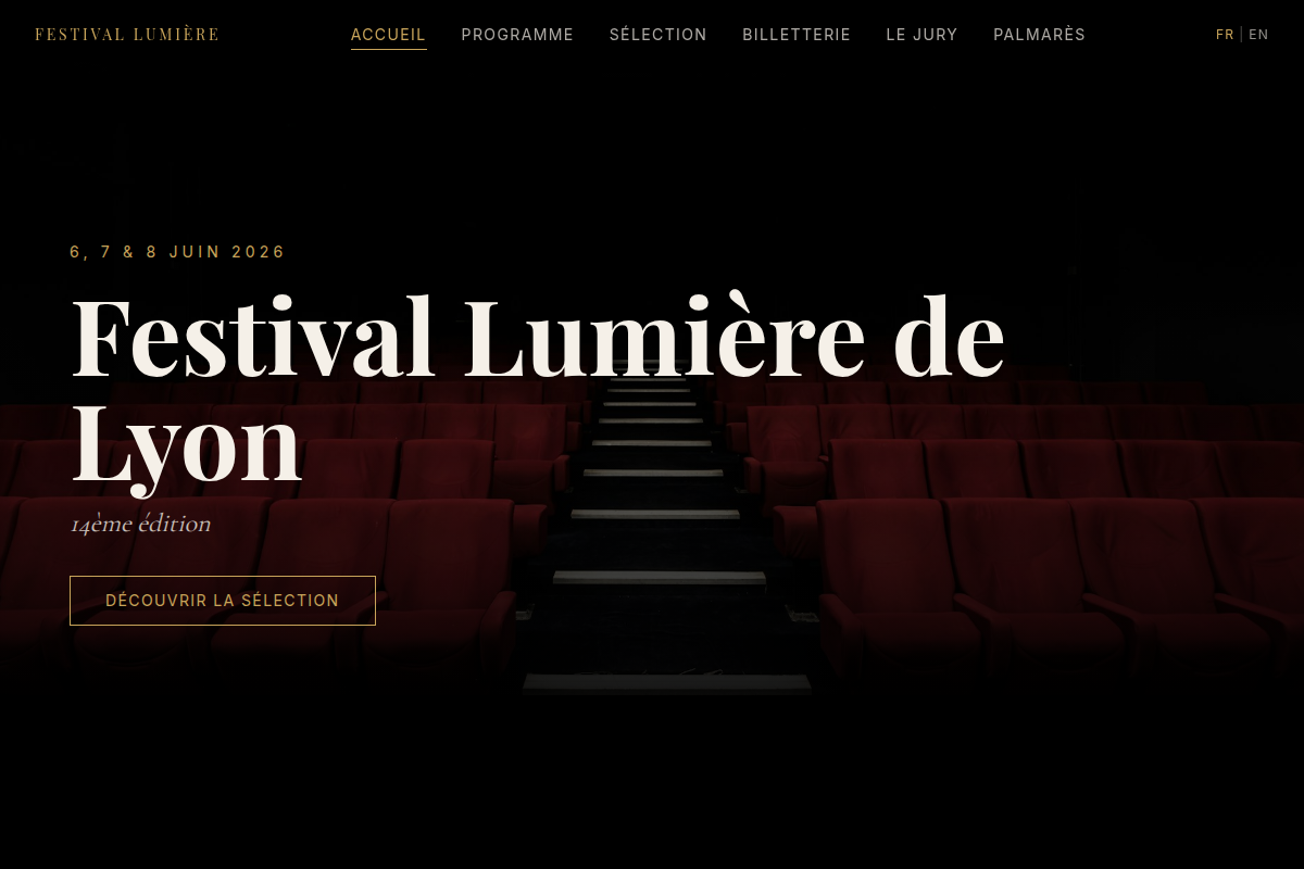 Accueil : ouverture du festival et sélection