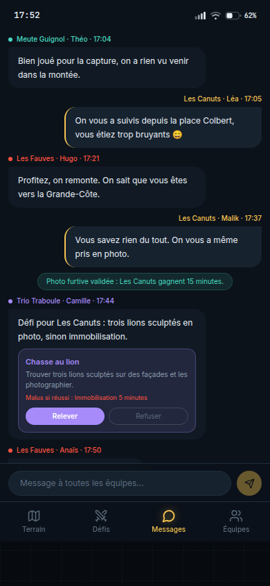 Chat d'équipe en temps réel