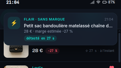 Alerte push en quelques secondes