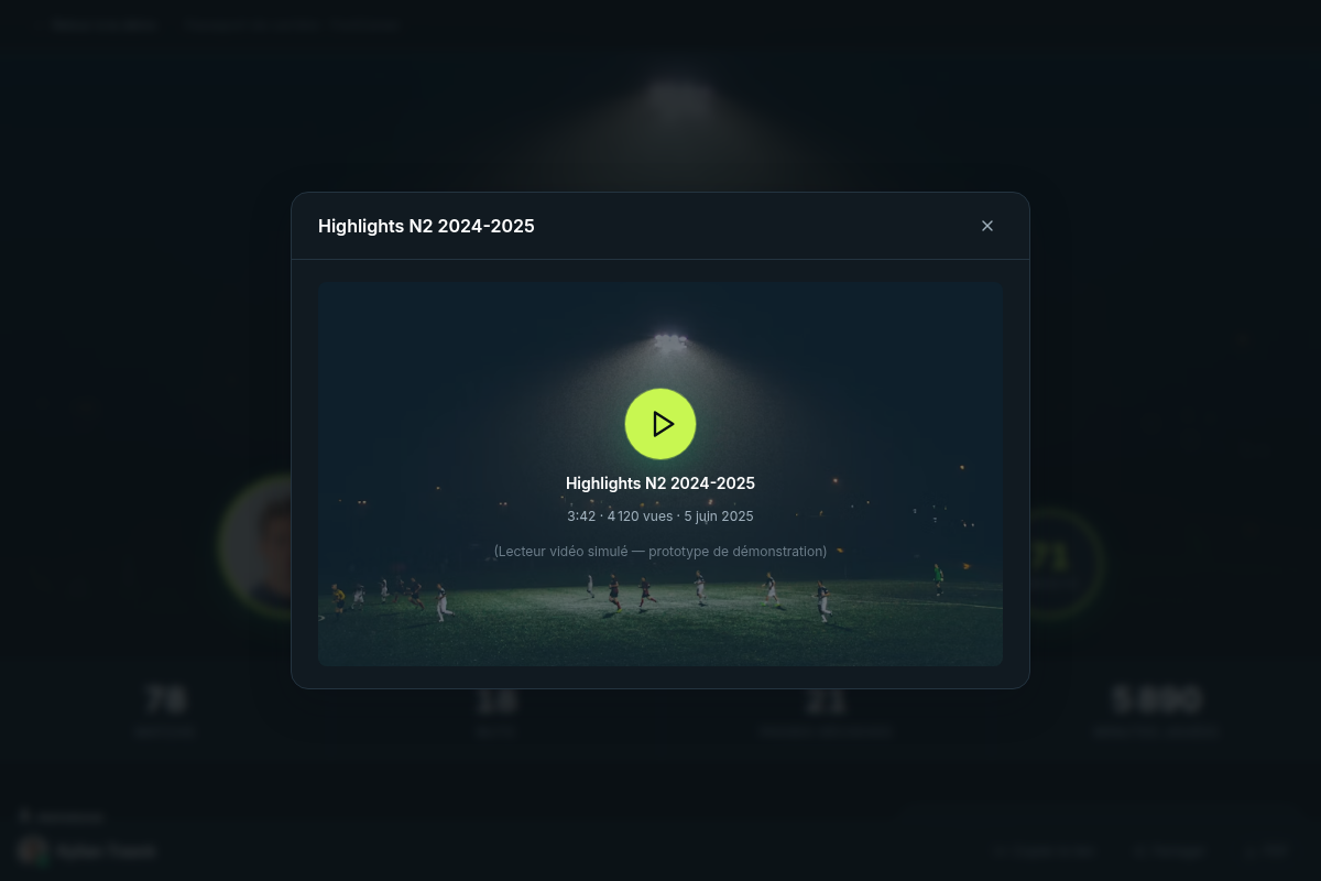 Lecture d'un highlight vidéo depuis le profil
