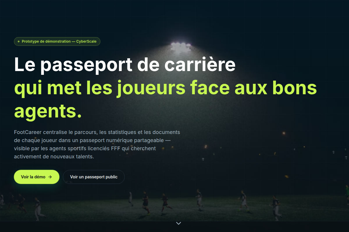 Passeport de carrière qui connecte joueurs et agents