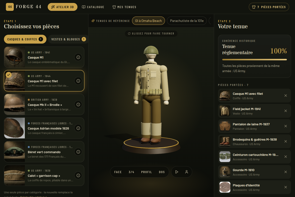 Atelier 3D : tenue du GI à Omaha Beach