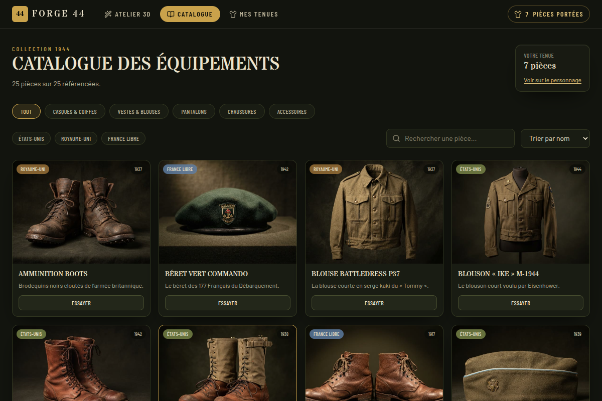 Catalogue illustré, 25 pièces référencées