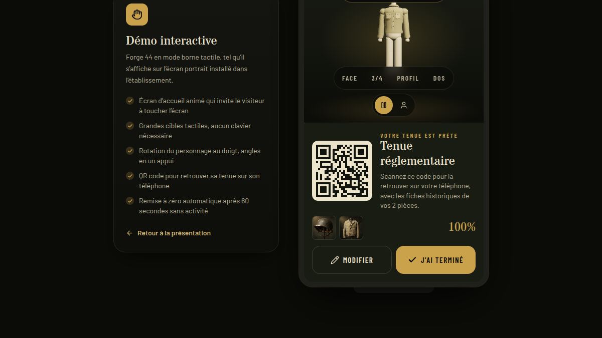 QR code pour prolonger la visite sur mobile