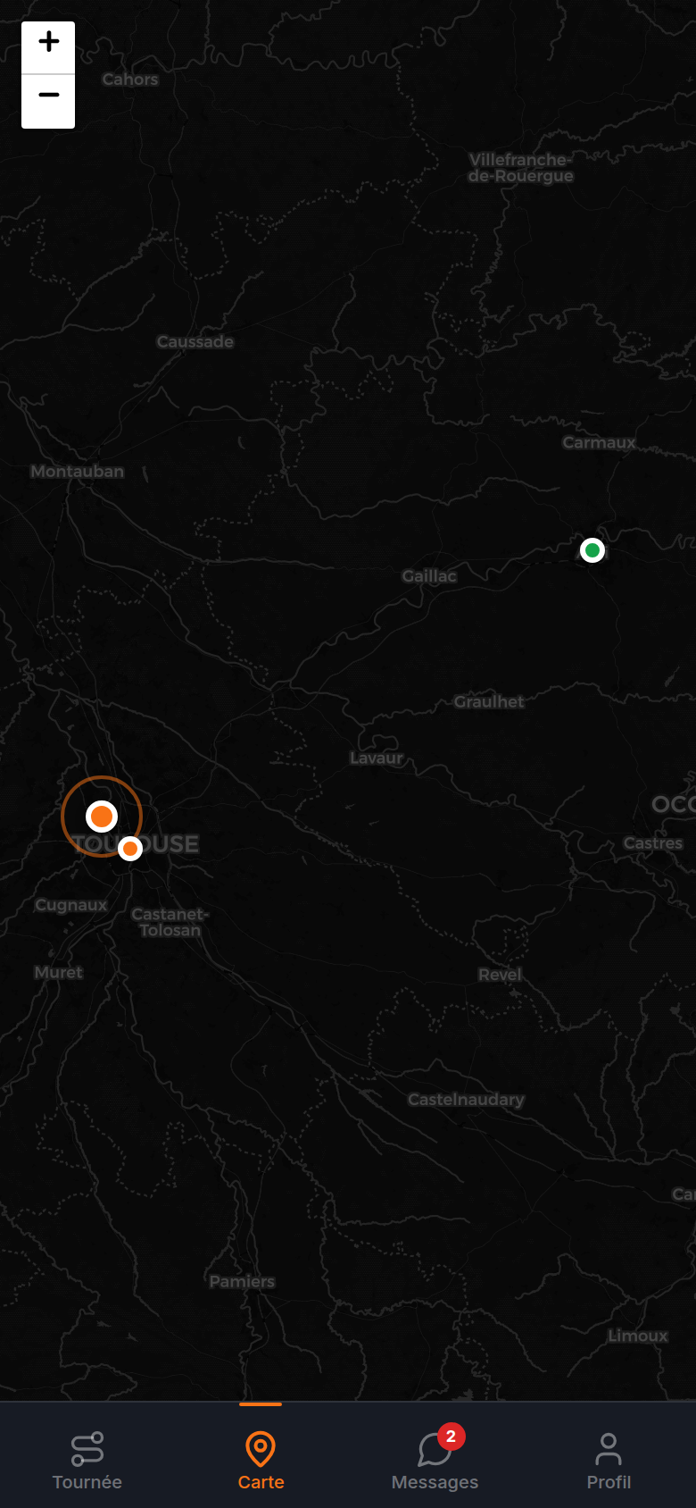 Carte des stops technicien