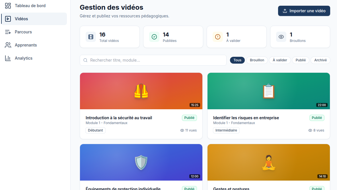 Un catalogue vidéo sous contrôle
