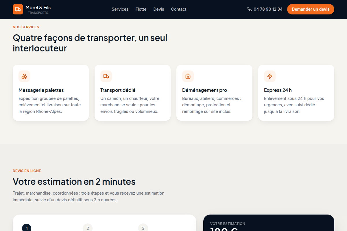 Les services de transport proposés