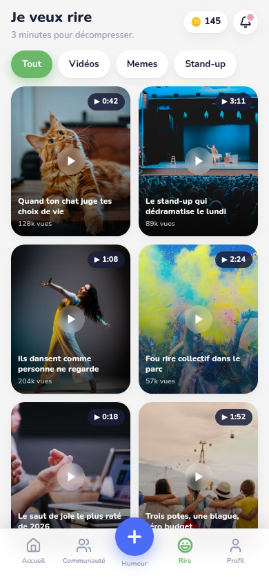 Je veux rire : des contenus qui détendent