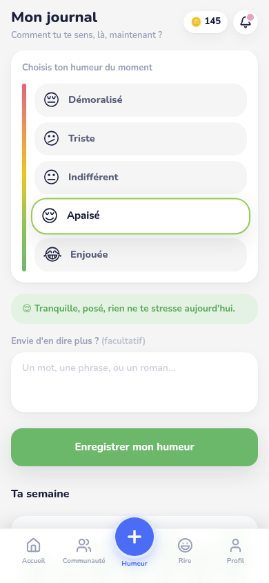 Journal : le thermomètre d'humeur