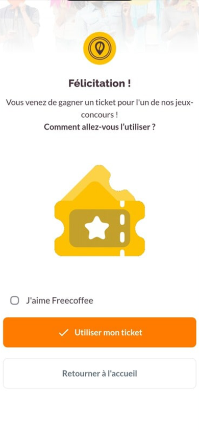 Jeu-concours : ticket gagné à utiliser