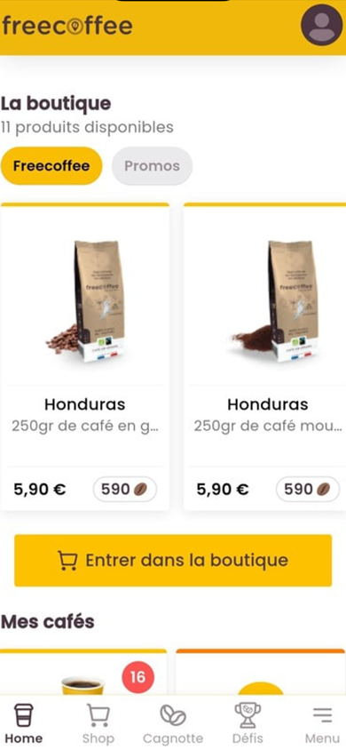 Boutique : cafés à commander en euros ou en grains