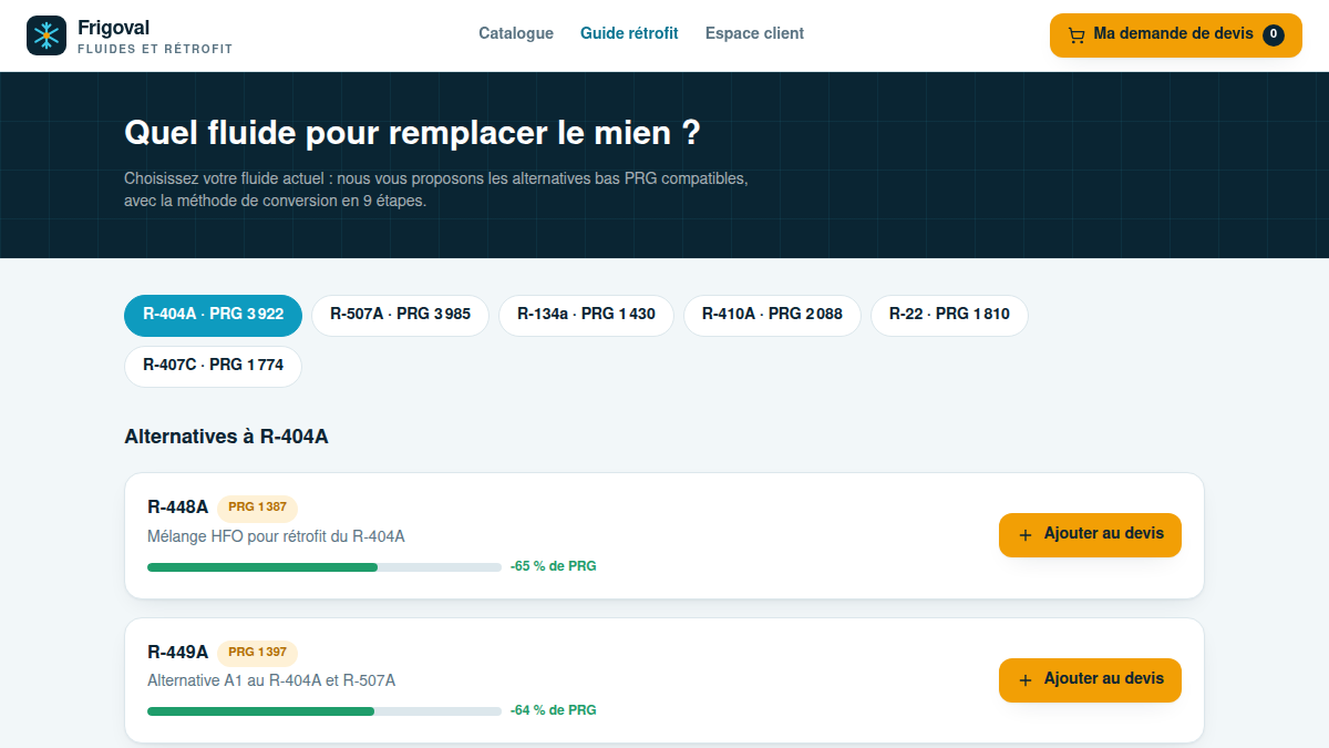 Un simulateur de rétrofit, pas une fiche PDF