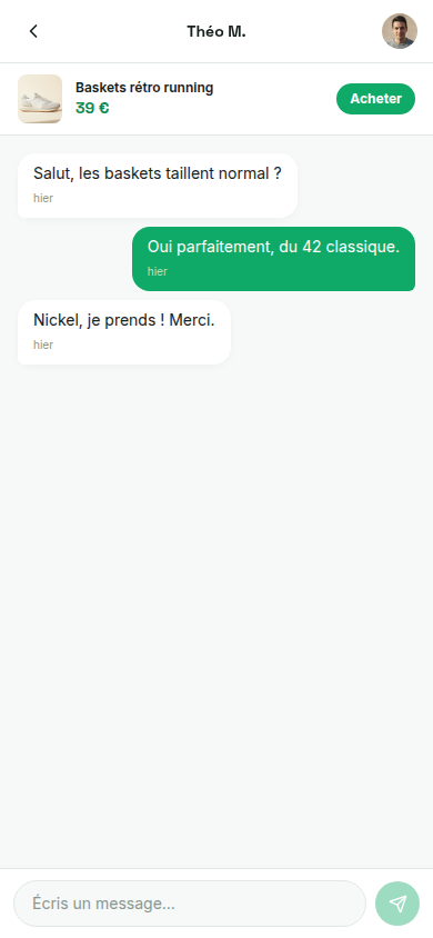Messagerie acheteur / vendeur