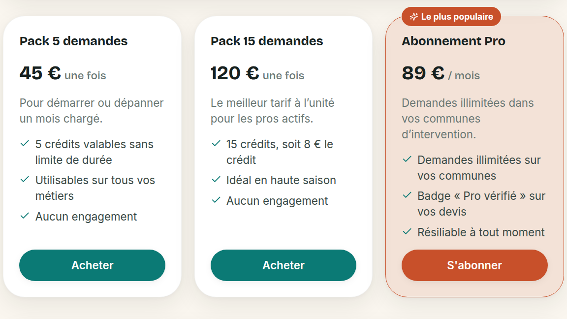 Crédits ou abonnement illimité