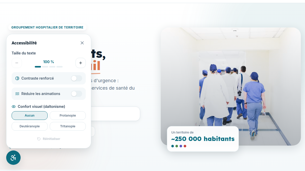 Accessibilité RGAA intégrée