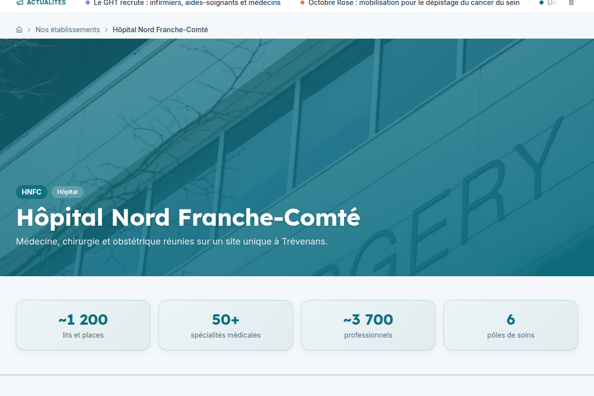 Fiche établissement Hôpital Nord Franche-Comté