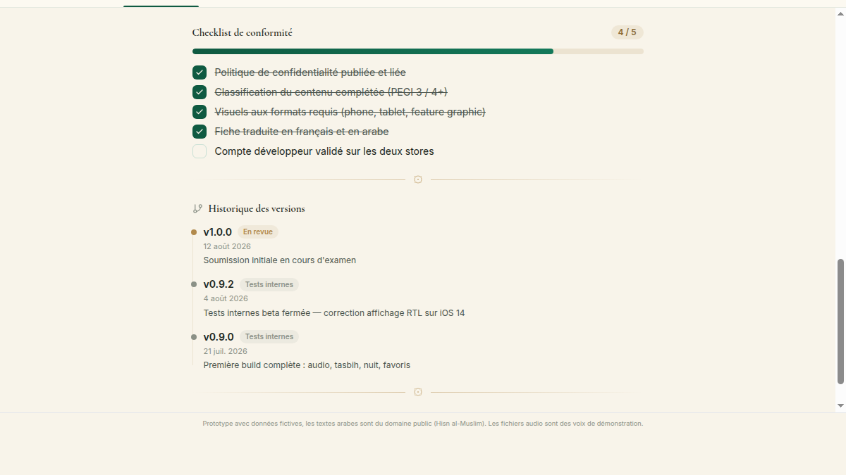 Checklist de conformité avant soumission