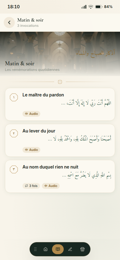 Invocations du chapitre Matin & soir