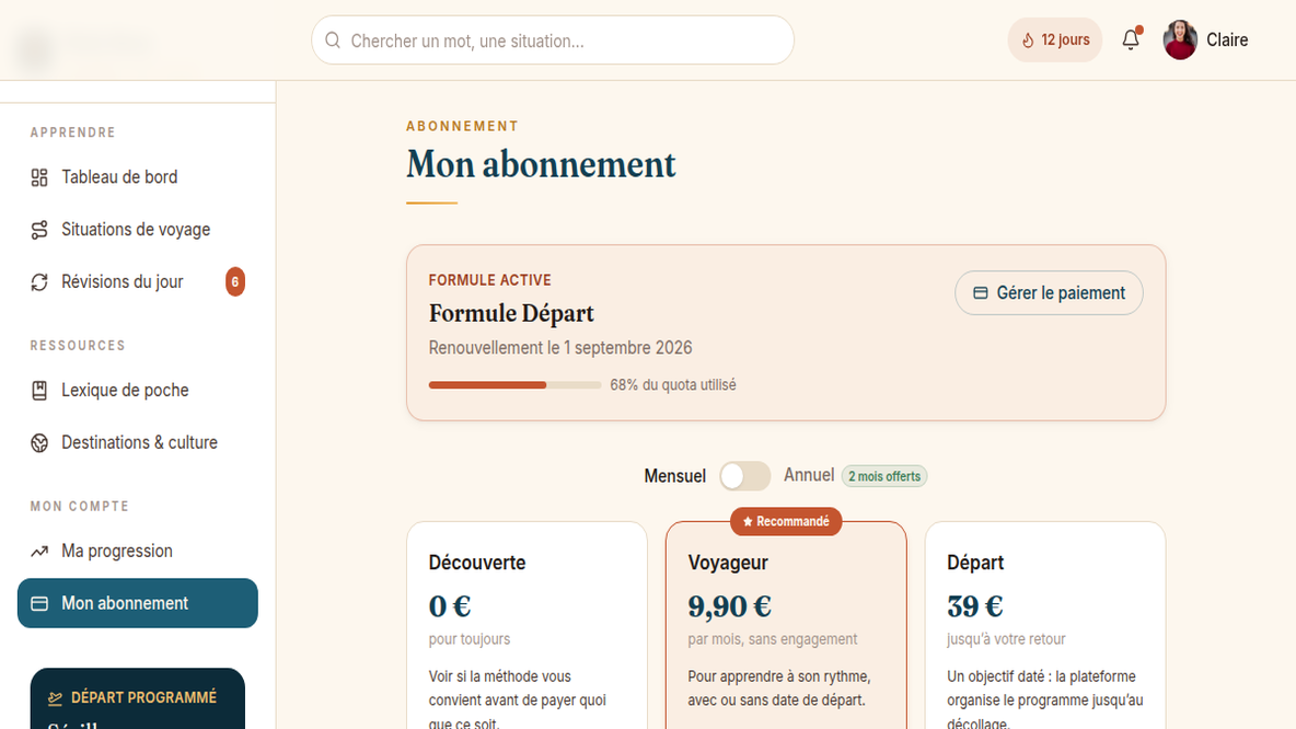 Trois formules, essai sans friction