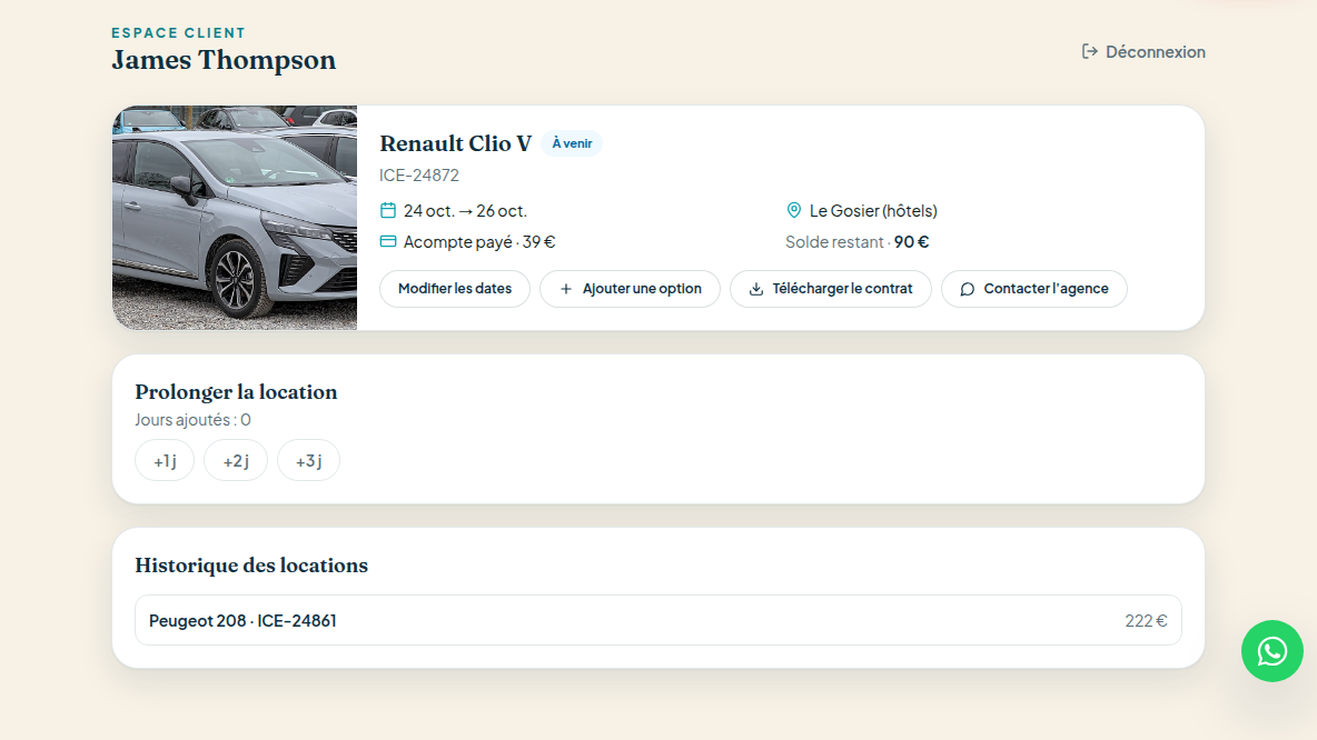 Espace client en self-service