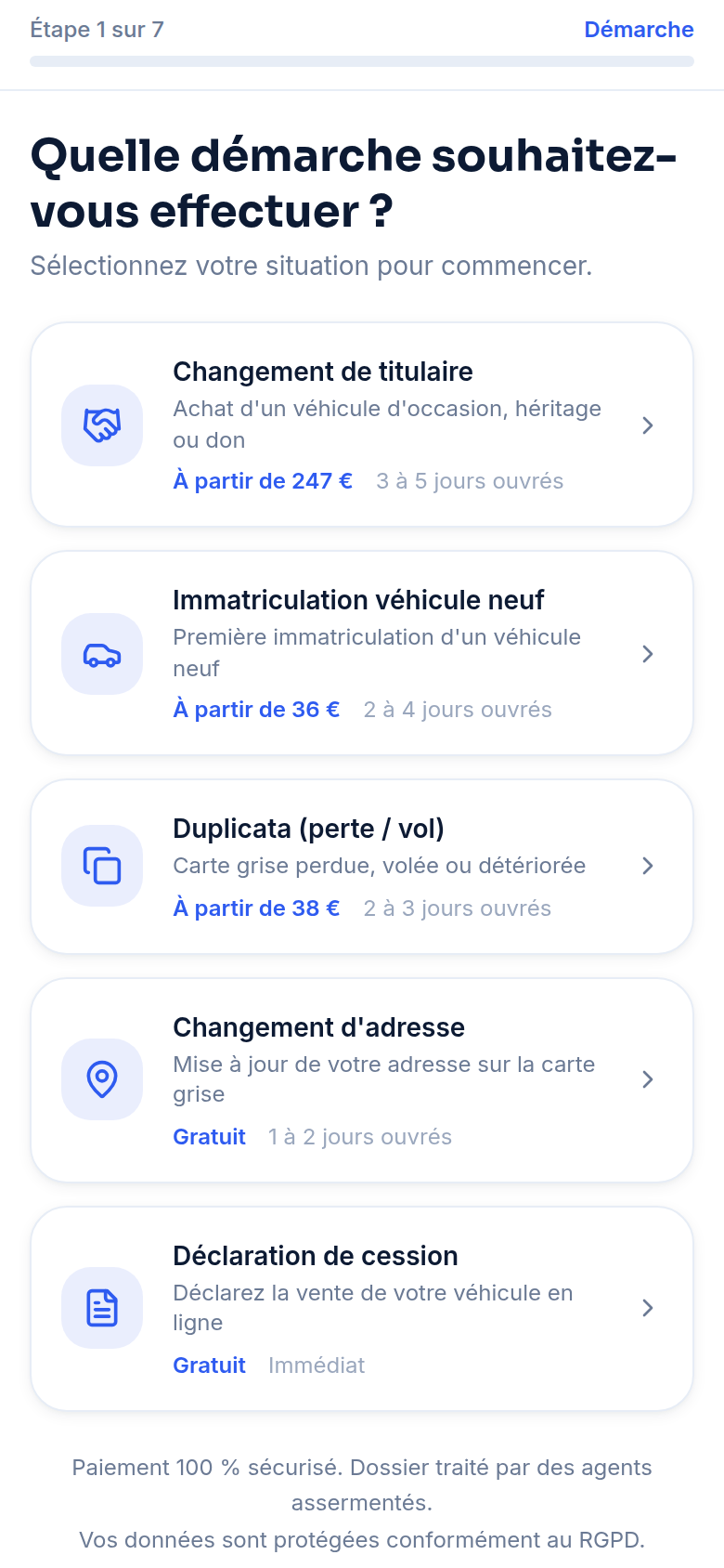 Étape 1 — Choix de la démarche