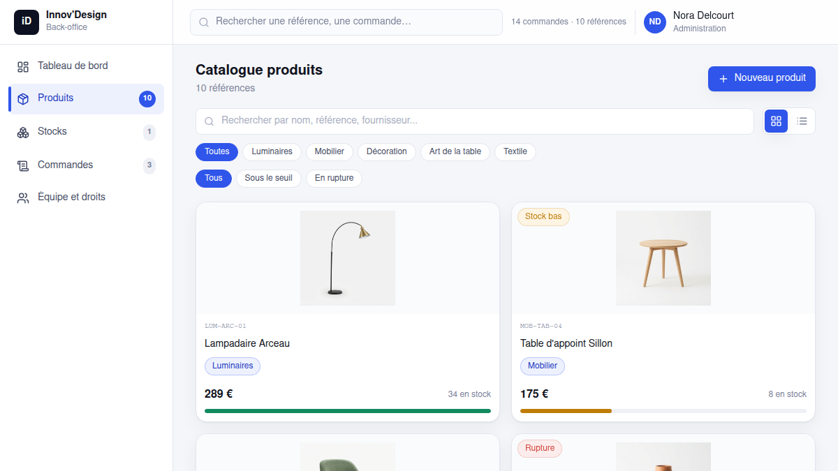 Le niveau de stock lisible en un coup d'œil