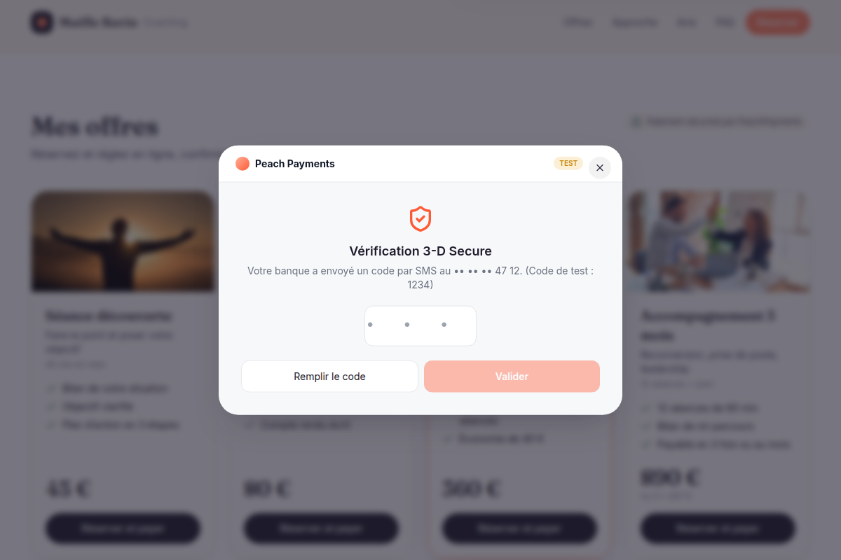 Vérification 3-D Secure avant débit