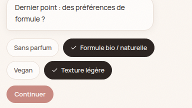 Des puces cliquables, pas un formulaire