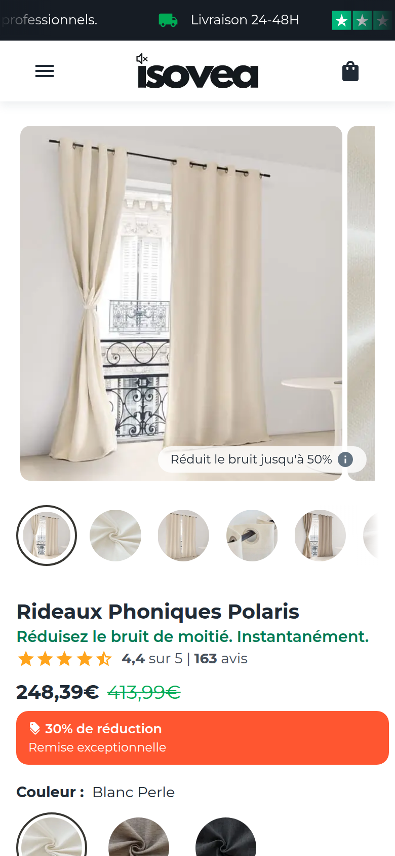 Fiche produit : couleur, taille, prix