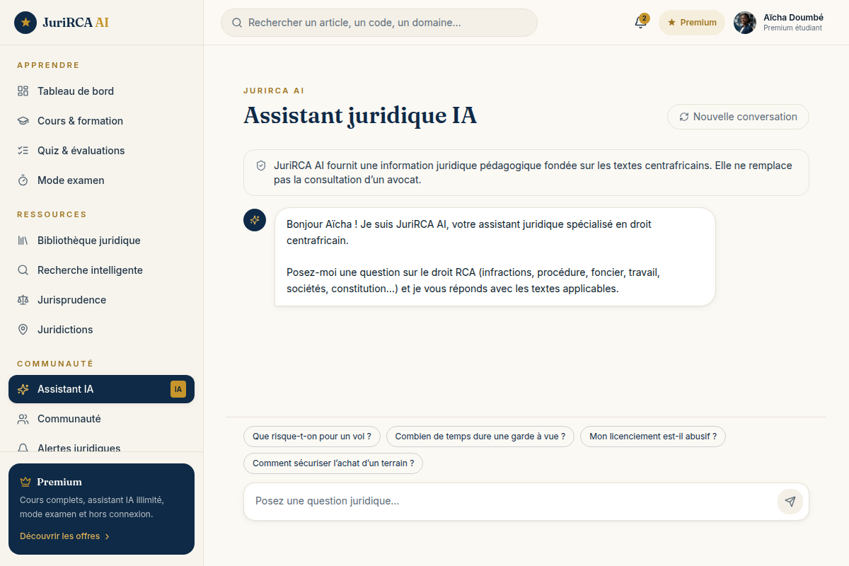 Assistant juridique IA en langage naturel