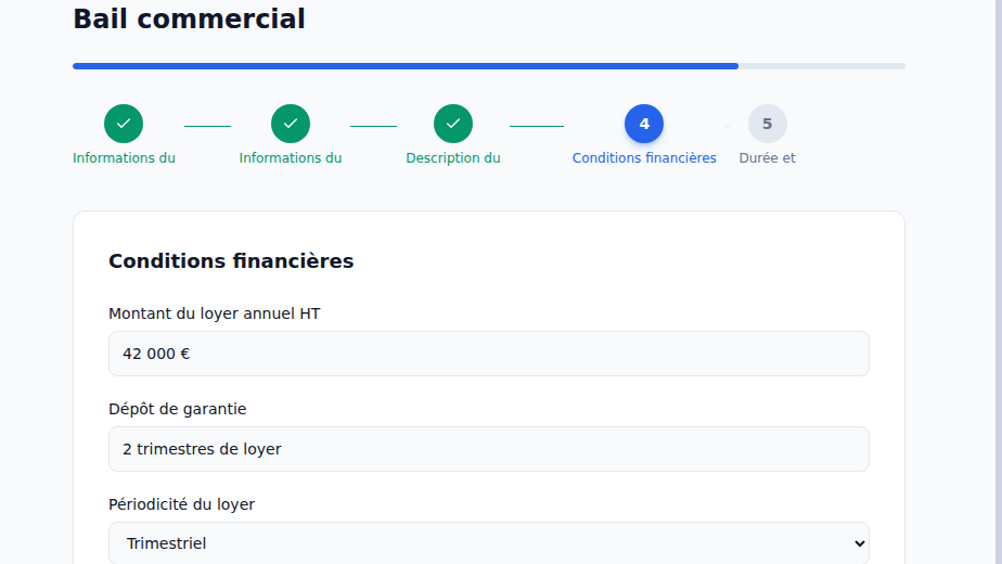 Questionnaire guidé en 5 étapes