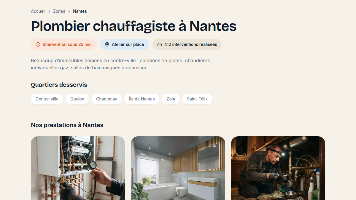 Une page dédiée par commune, chiffrée