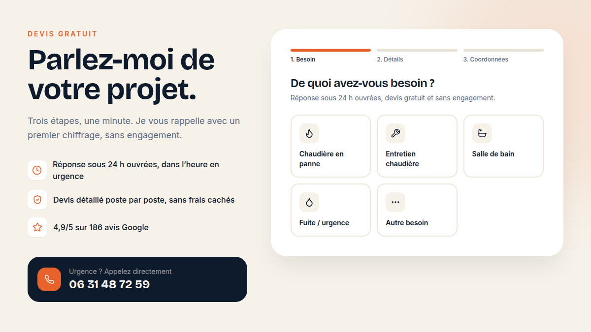Devis qui qualifie le besoin en un clic