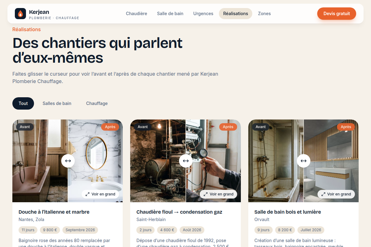 Galerie de chantiers avant/après
