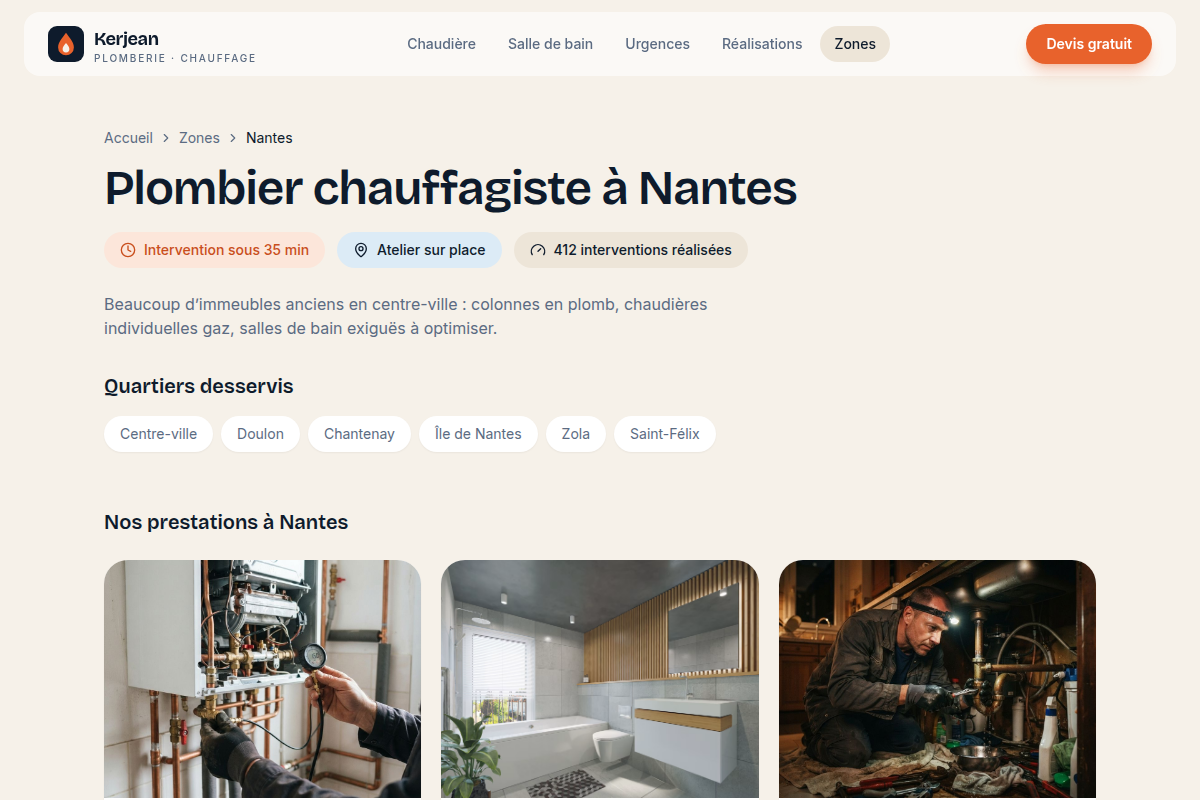 Fiche zone : quartiers et volumes traités