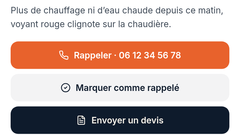 Rappeler un client en un tap, depuis le camion
