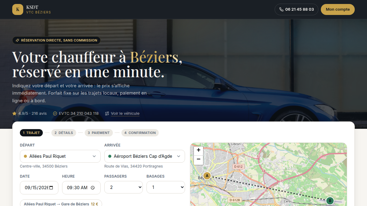 Réservation directe, sans commission