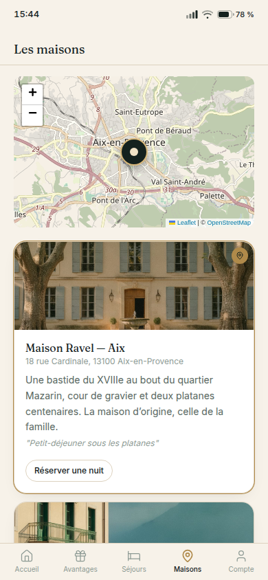 Carte interactive des trois maisons