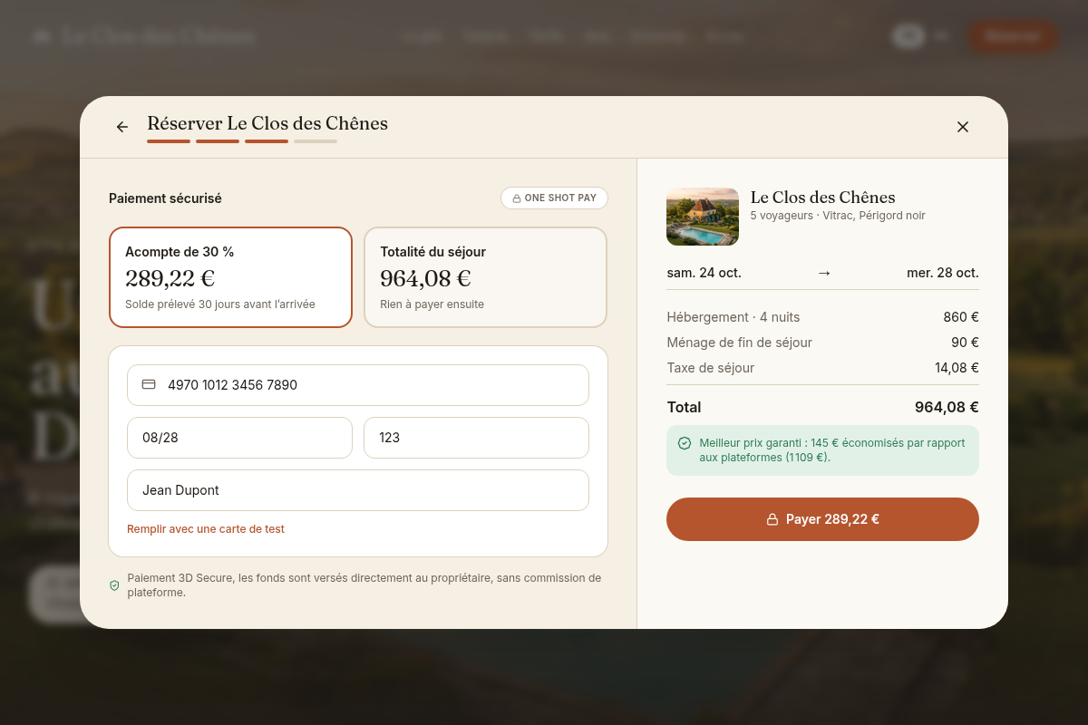 Paiement sécurisé avec récapitulatif transparent