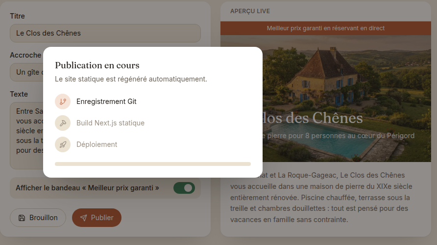 Publication en un clic