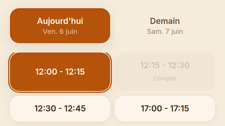 Réserver son créneau de retrait