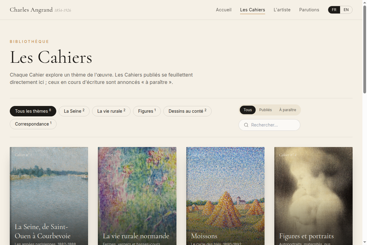 Bibliothèque complète des Cahiers, filtrable