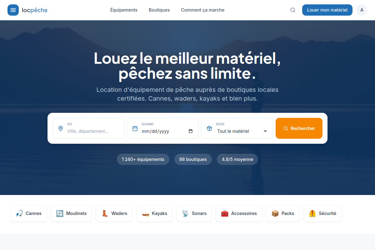 Accueil : recherche Où / Quand / Quoi et catégories
