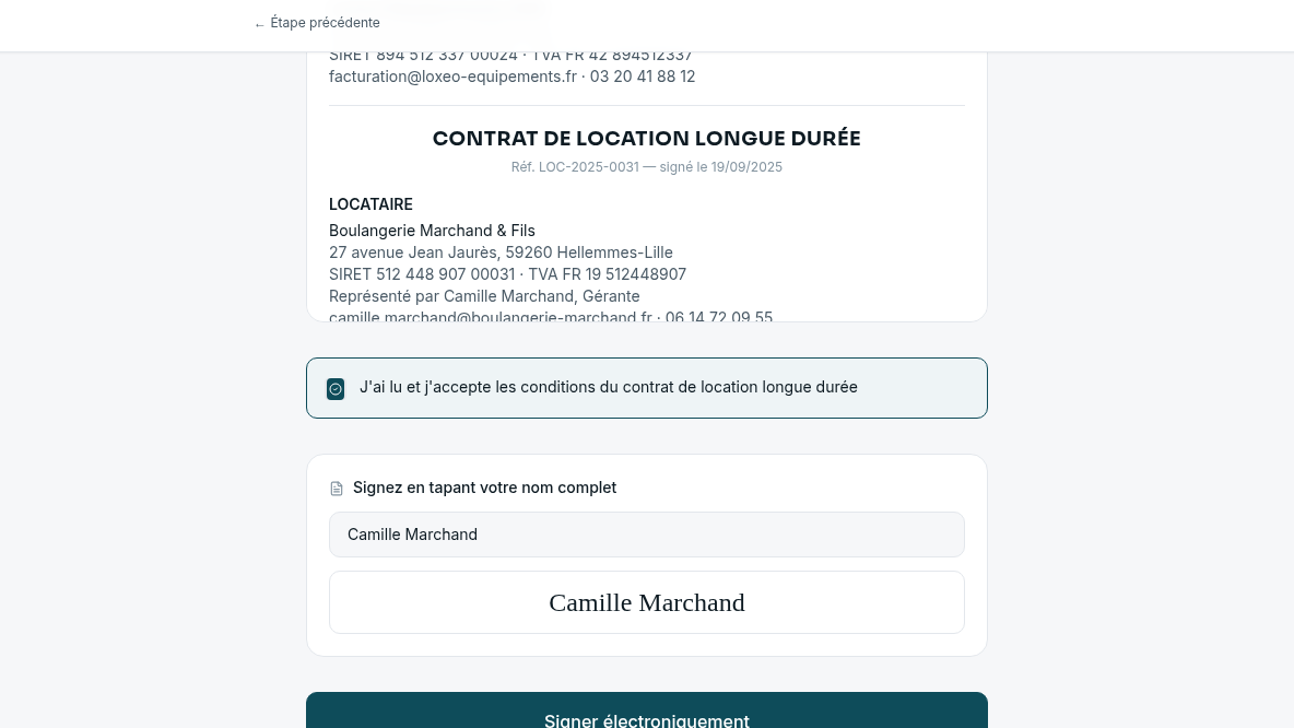 Contrat pré-rempli, zéro ressaisie