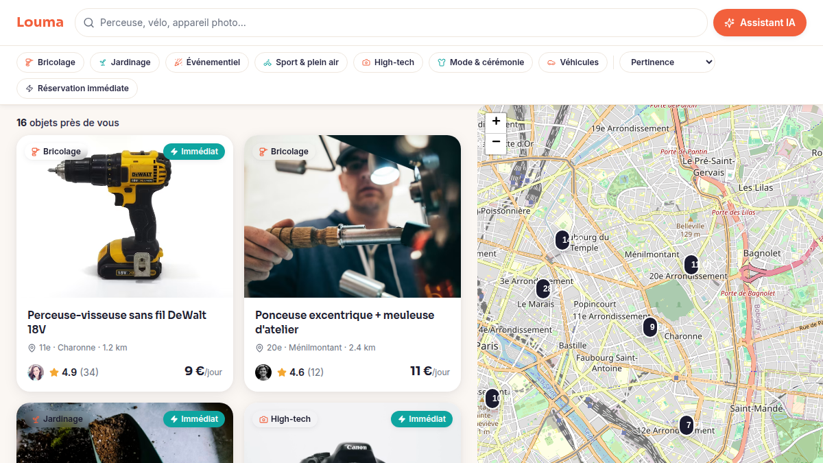 Recherche carte + langage naturel